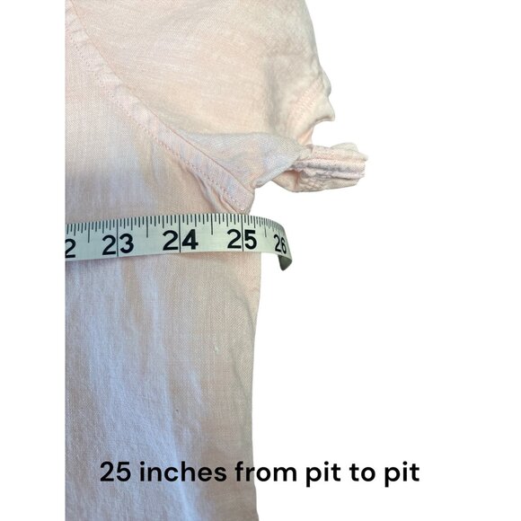 Baird McNutt Linen Short Sleeve Button-Up Shirt XL powder pink Mens Casual Light - Picture 6 of 7